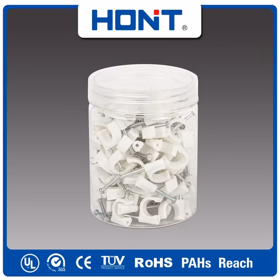 Clou rond en acier PP imperméable en Nylon, cercle de clous en acier, mur en plastique, fil carré, Clips pour câbles électriques de 4mm